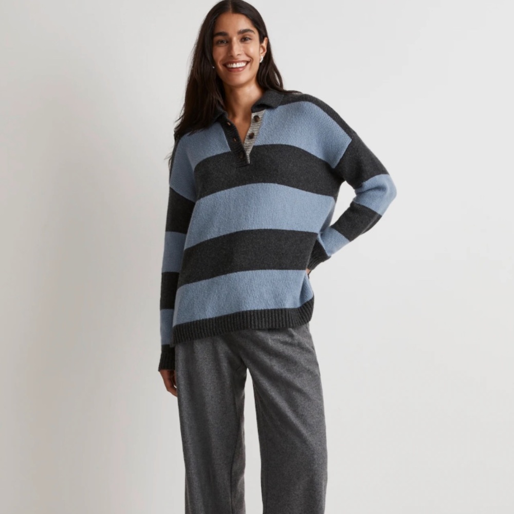 Madewell Rugby Stripe Polo Sweater